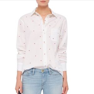 Equipment Apple embroidered white button up